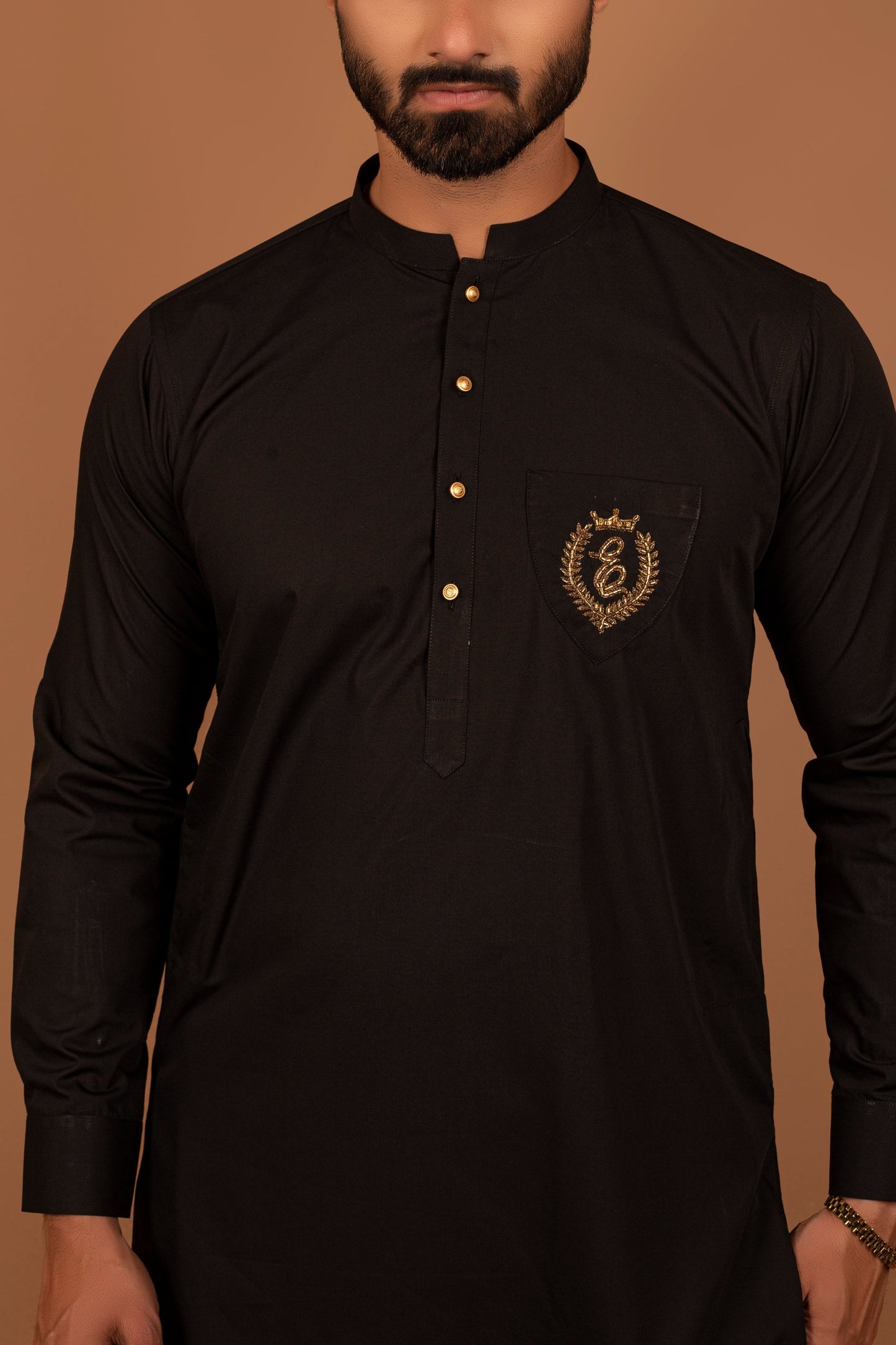 RSH Men's Black Kurta And Pajama
