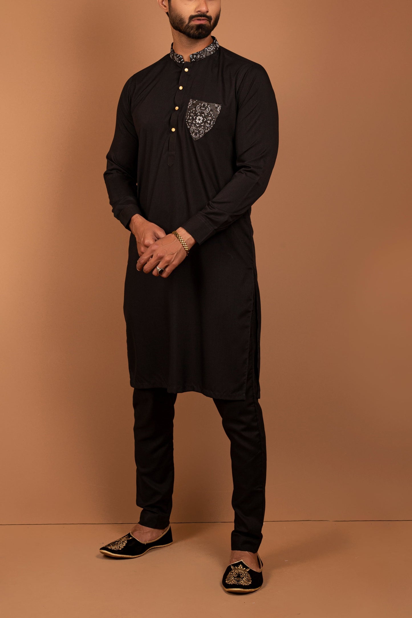 Black Kurta Pajama Men's Wear