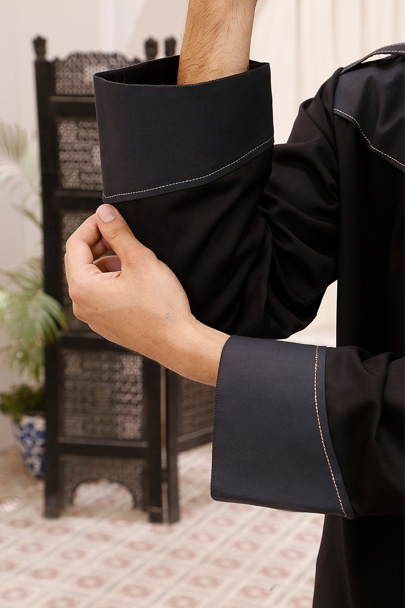 Classic Black Cotton Jumani for Men