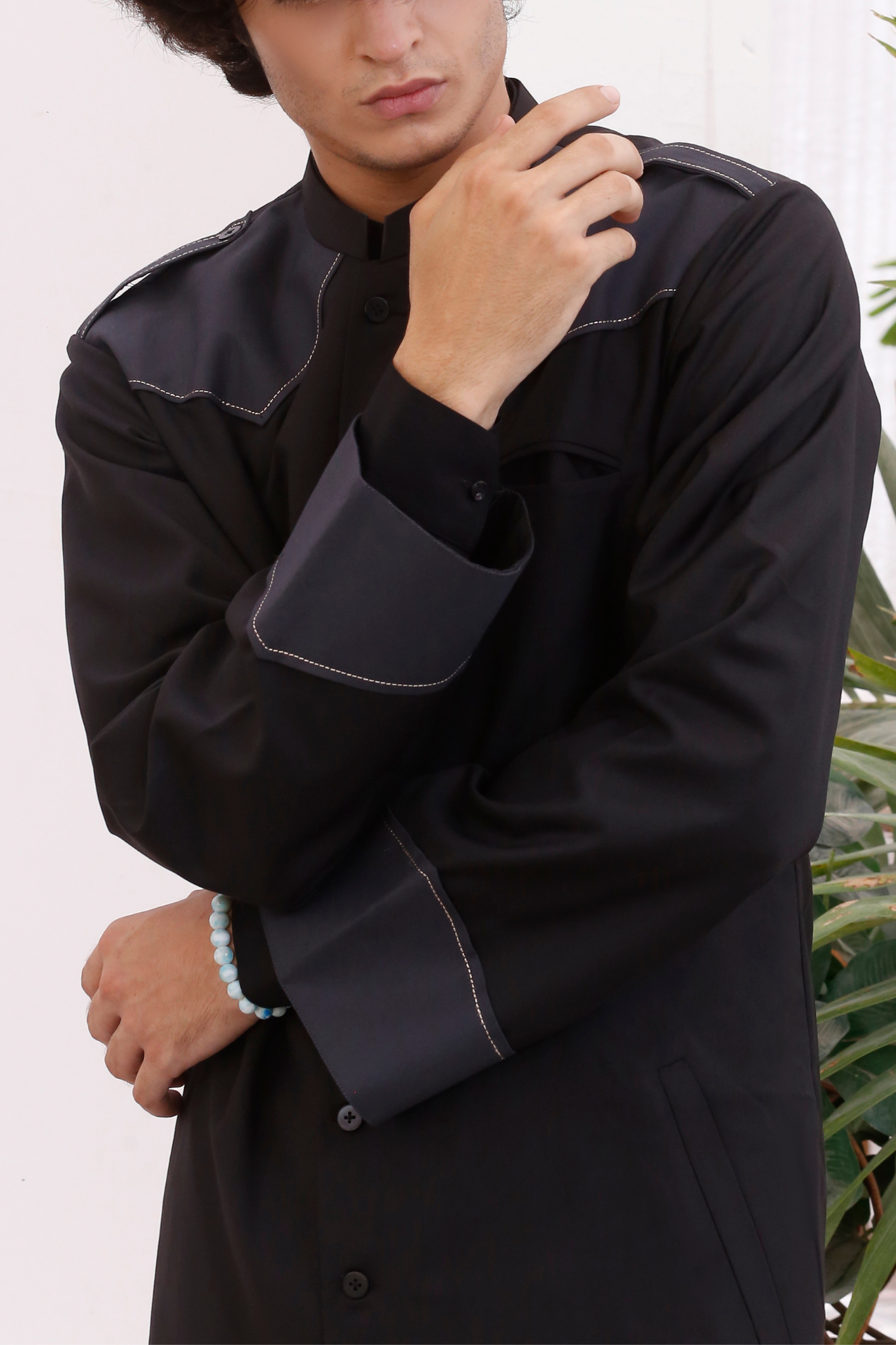 Classic Black Cotton Jumani for Men