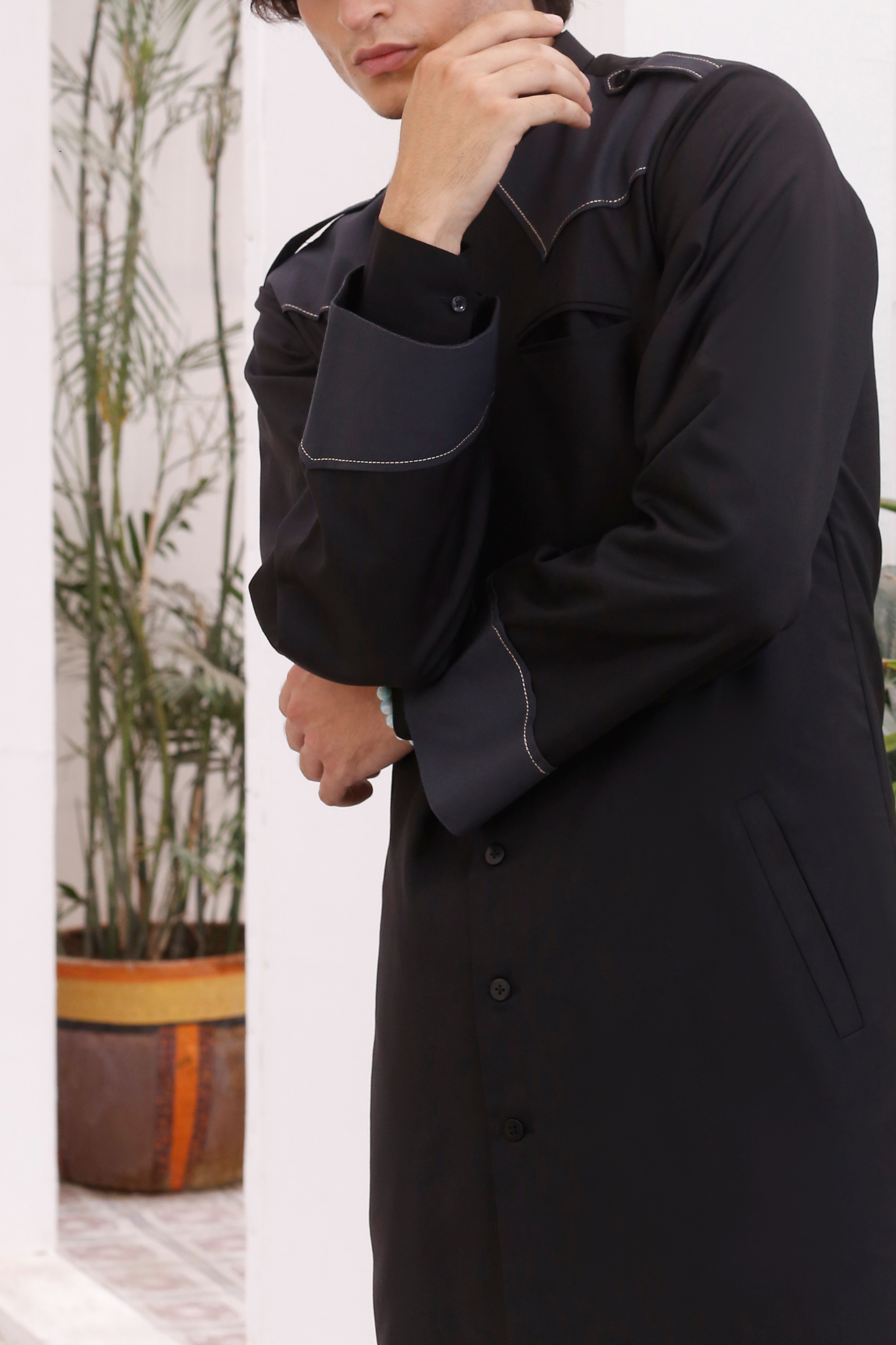 Classic Black Cotton Jumani for Men