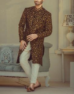 Groom Sans Pareil Velvet EMbroided Sherwani for Groom