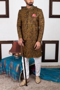 Groom Bluish Copper Royal Sherwani