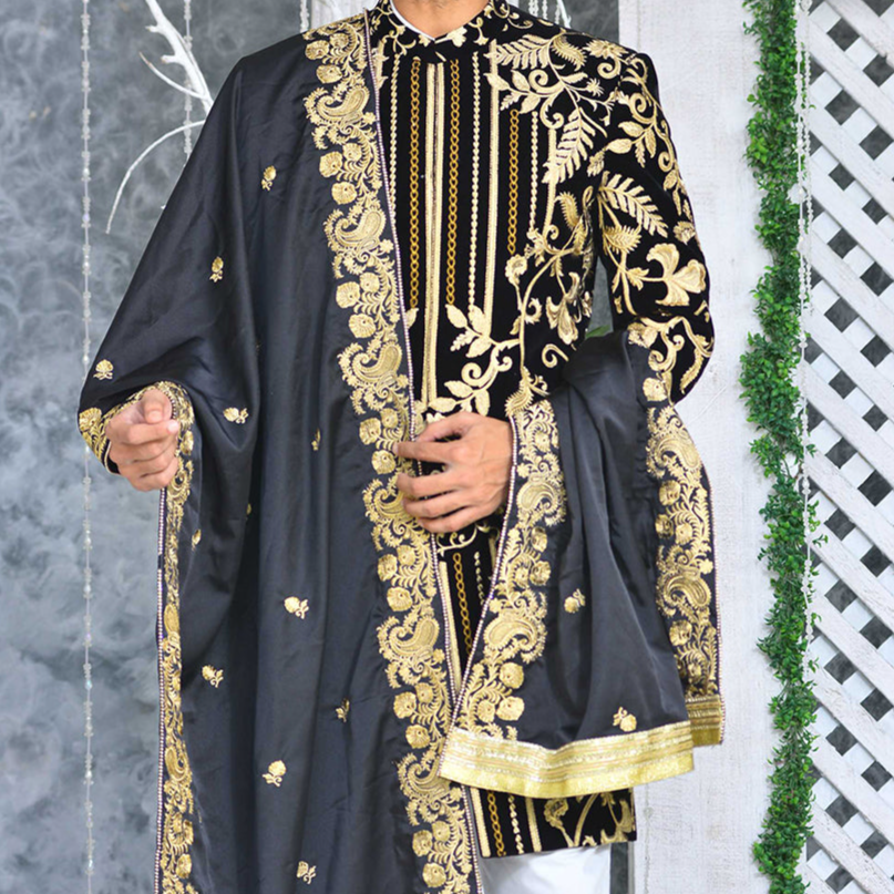 RSH SH-9 Black Velvet Sherwani