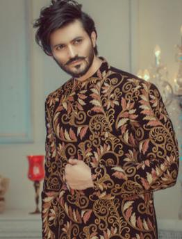 Inmitable Velvet Crafted Embroidery Sherwani For Men