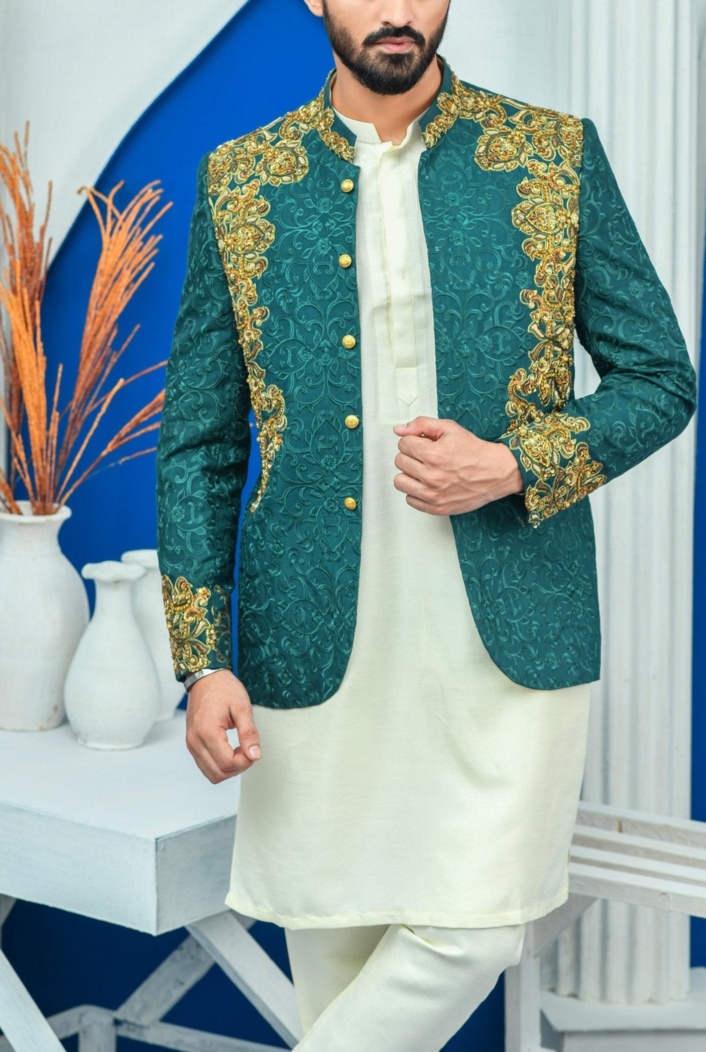 RSH 70 Hand Embroided Prince Coat For Wedding