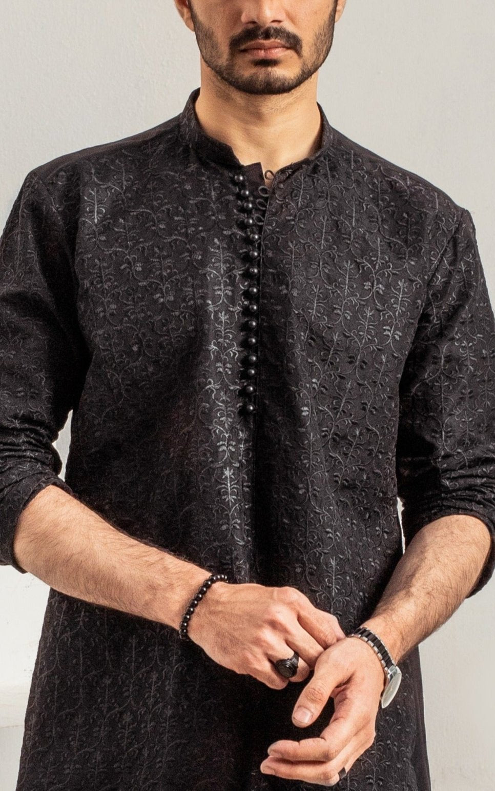RSH Black Kurta Pyjama Style
