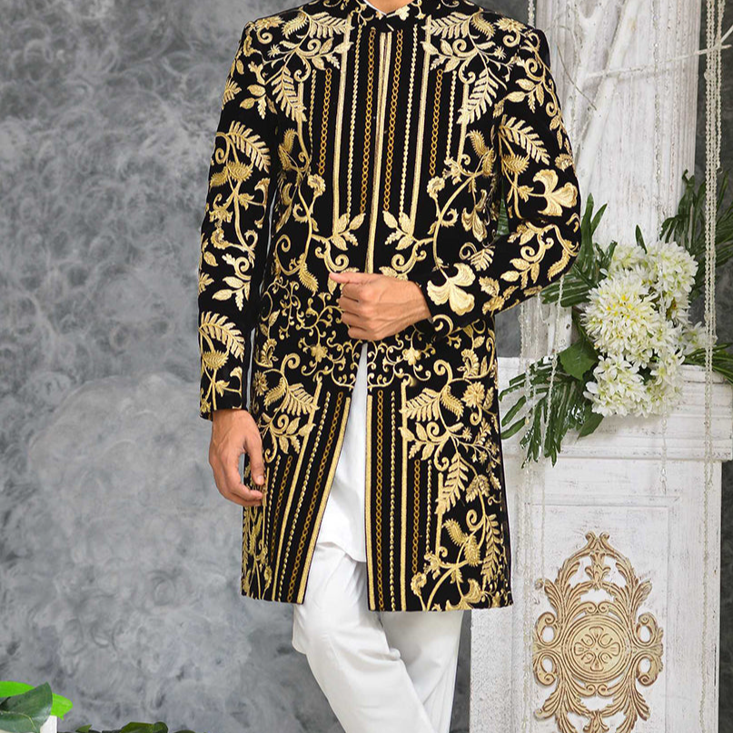 RSH SH-9 Black Velvet Sherwani