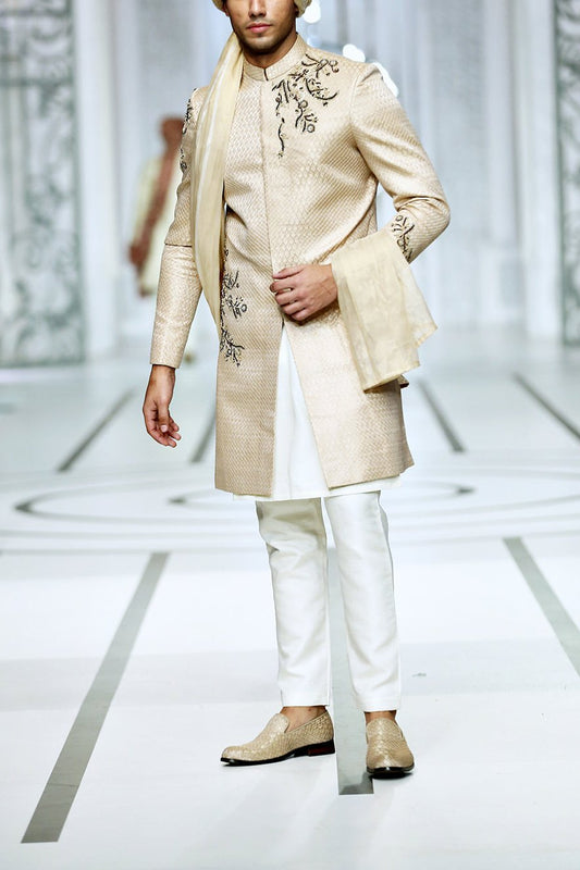 black sherwani groom