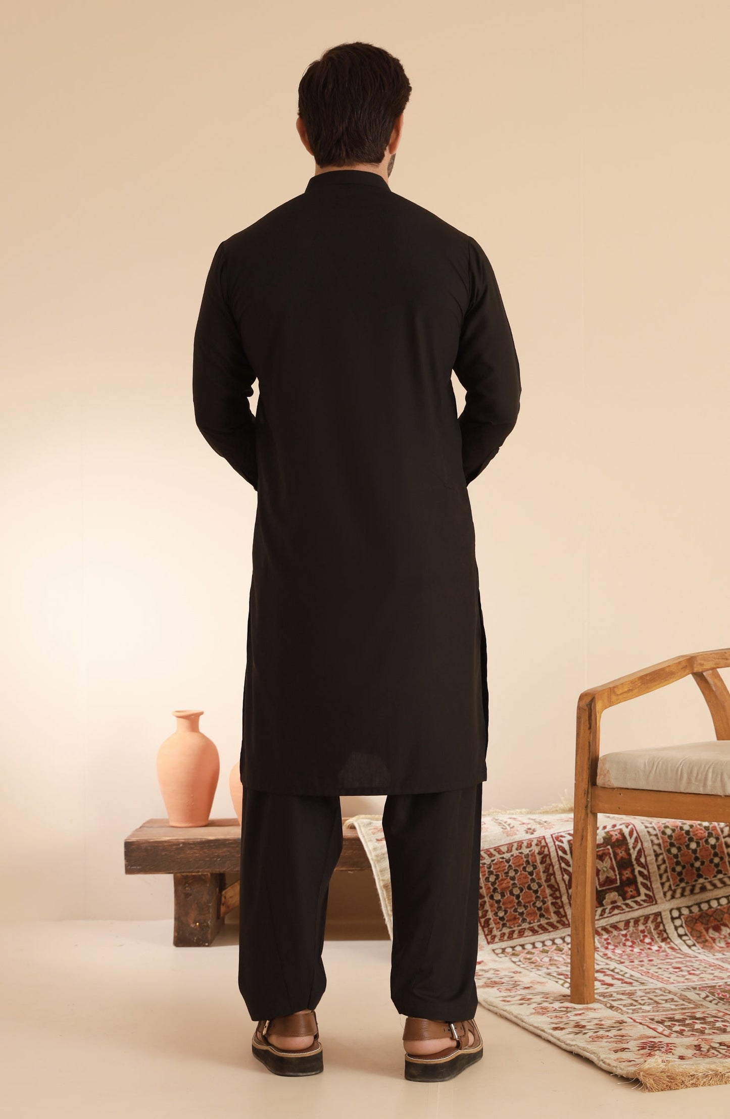 mens shalwar kameez black