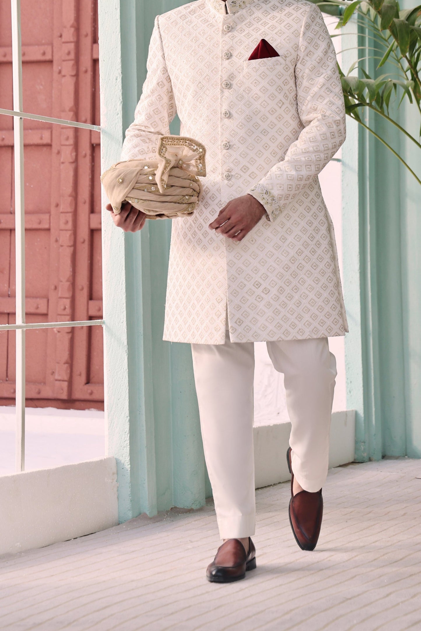RSH SH-19 White Sherwani For Men