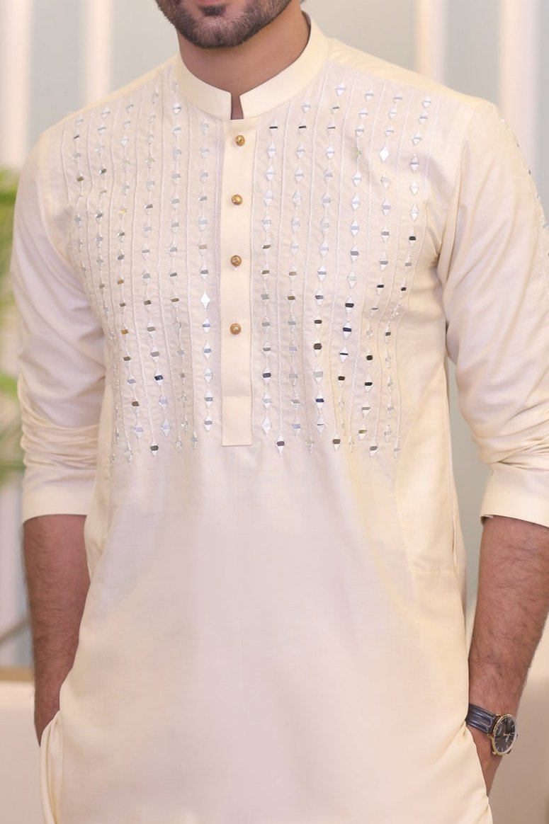 Off White Kurta And Pajama