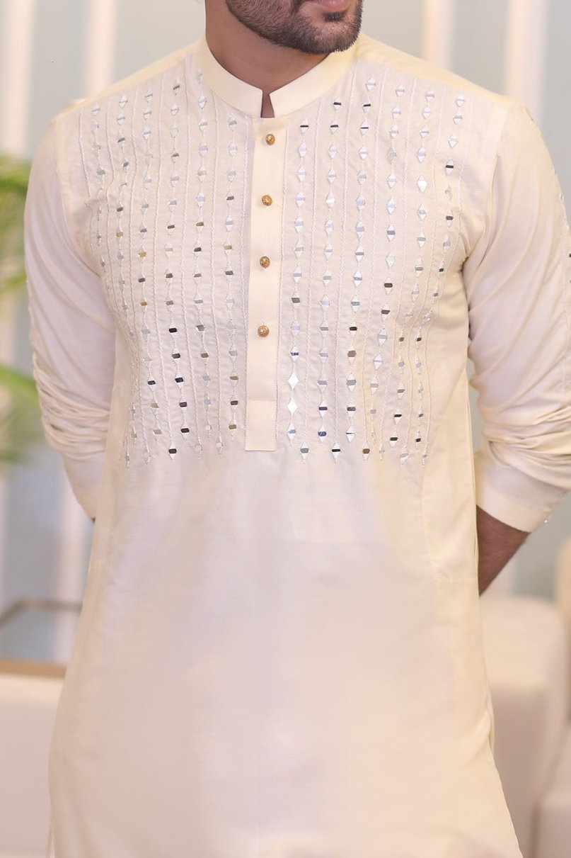 Off White Kurta And Pajama