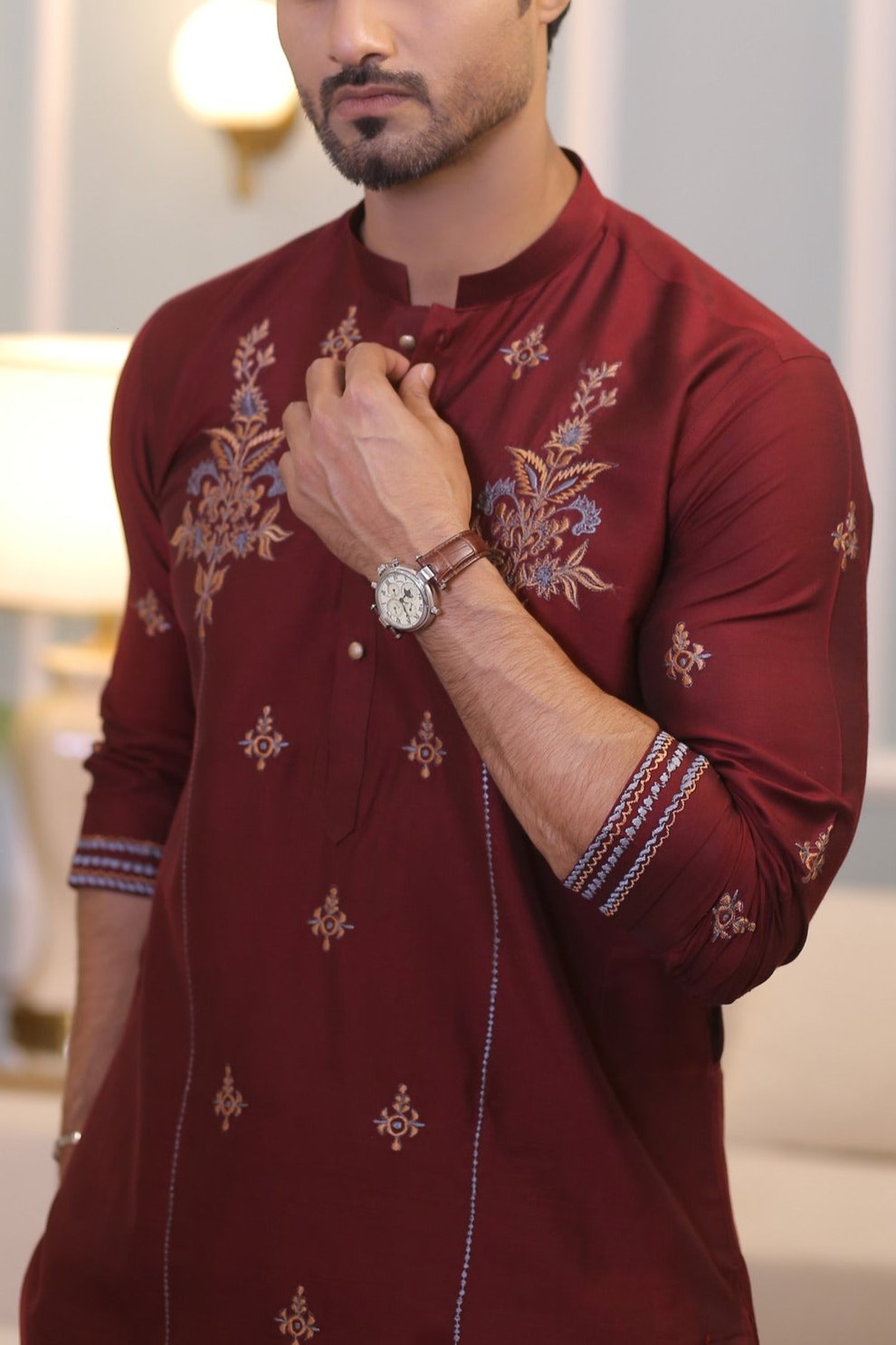 RSH Maroon Kurta Pajama Design New