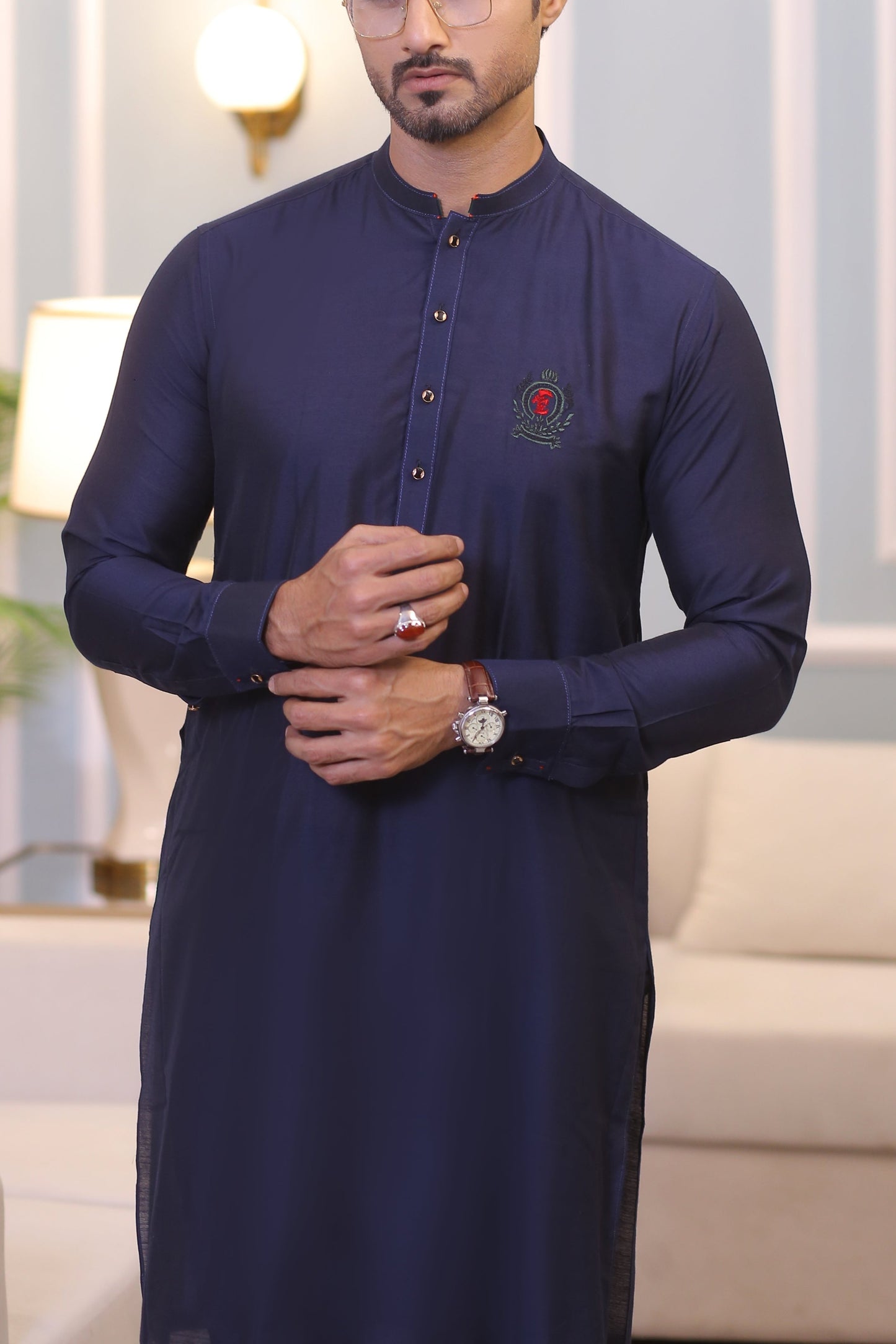 Navy Blue Dress Kurta Pajama