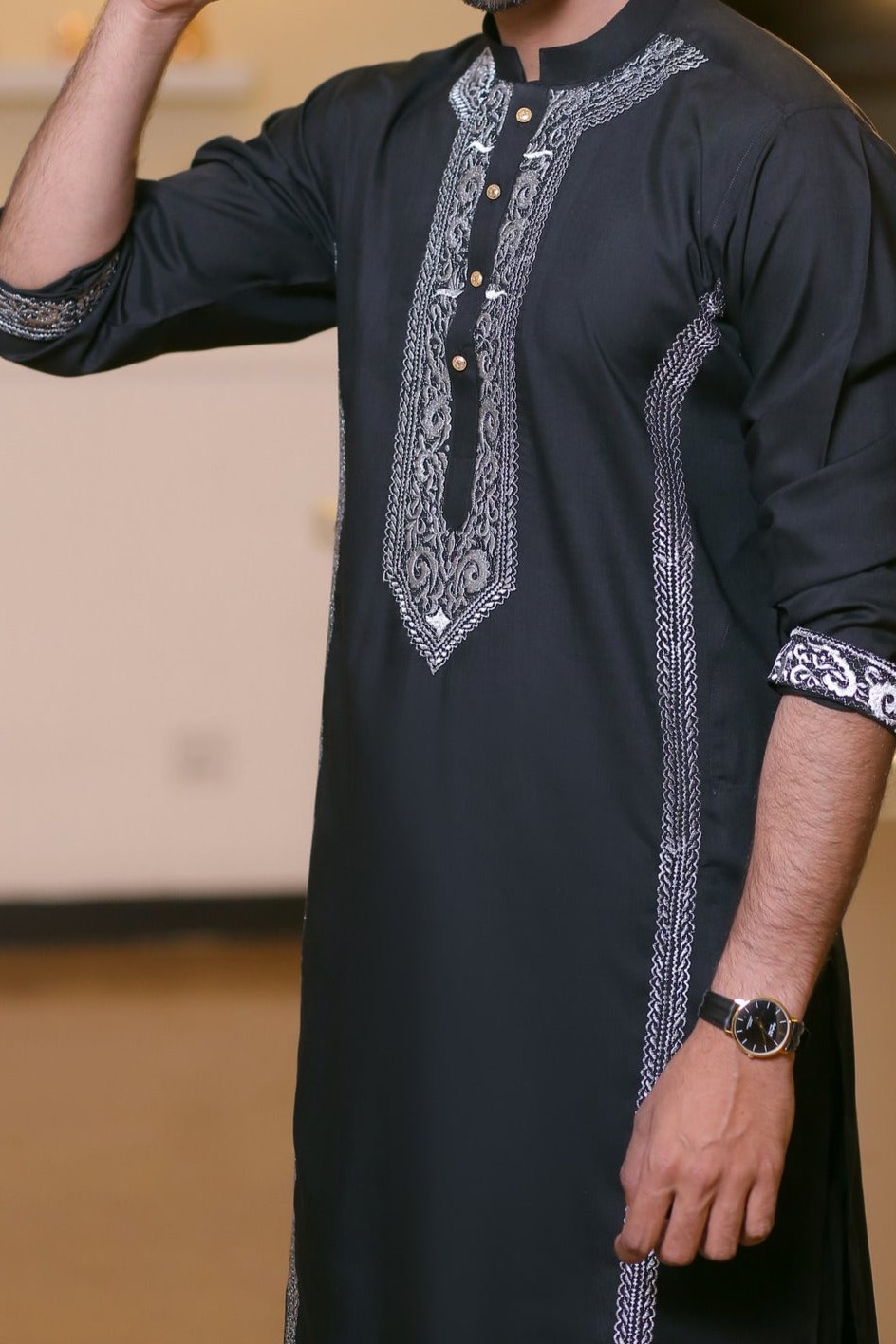 Men's Black Kurta Pajama
