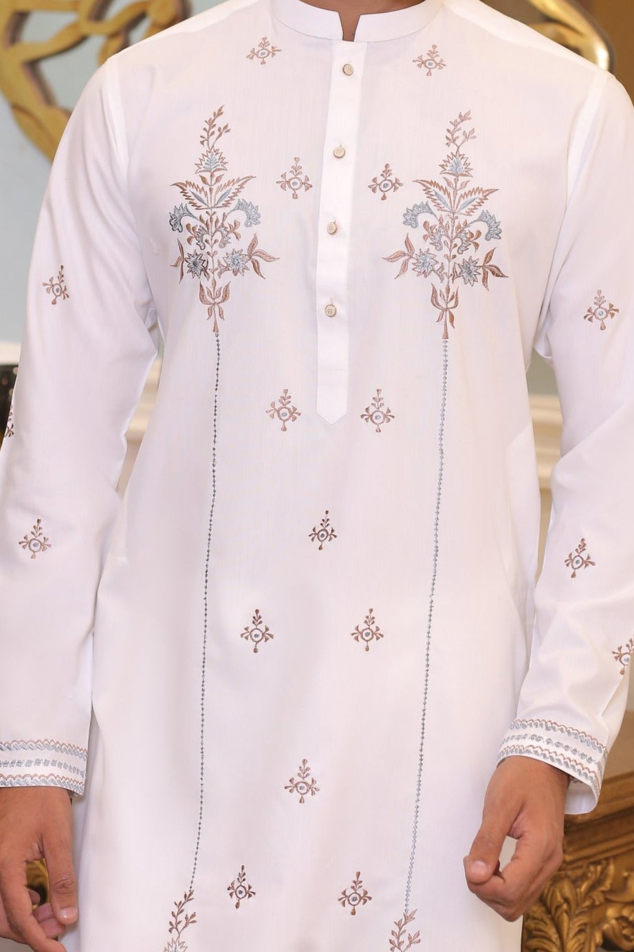 Men's White Kurta Pyjama