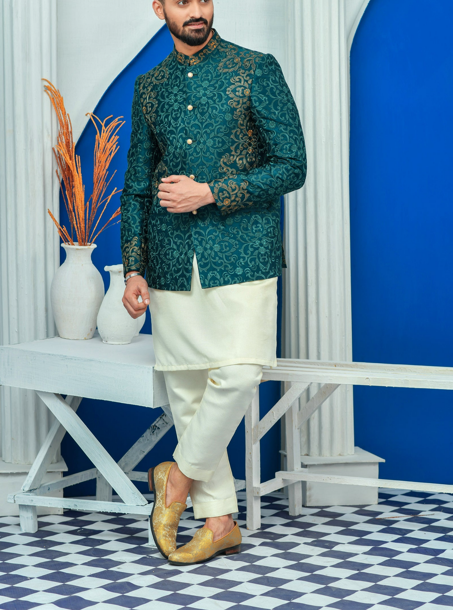 RSH 05 Green Prince Jackets For Groom