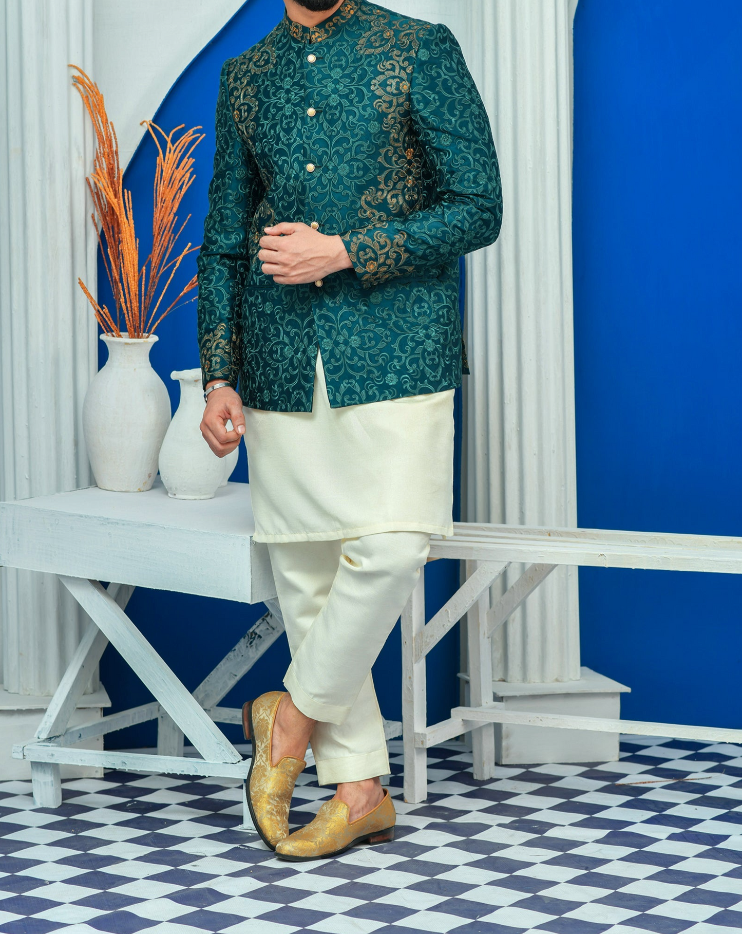 RSH 05 Green Prince Jackets For Groom