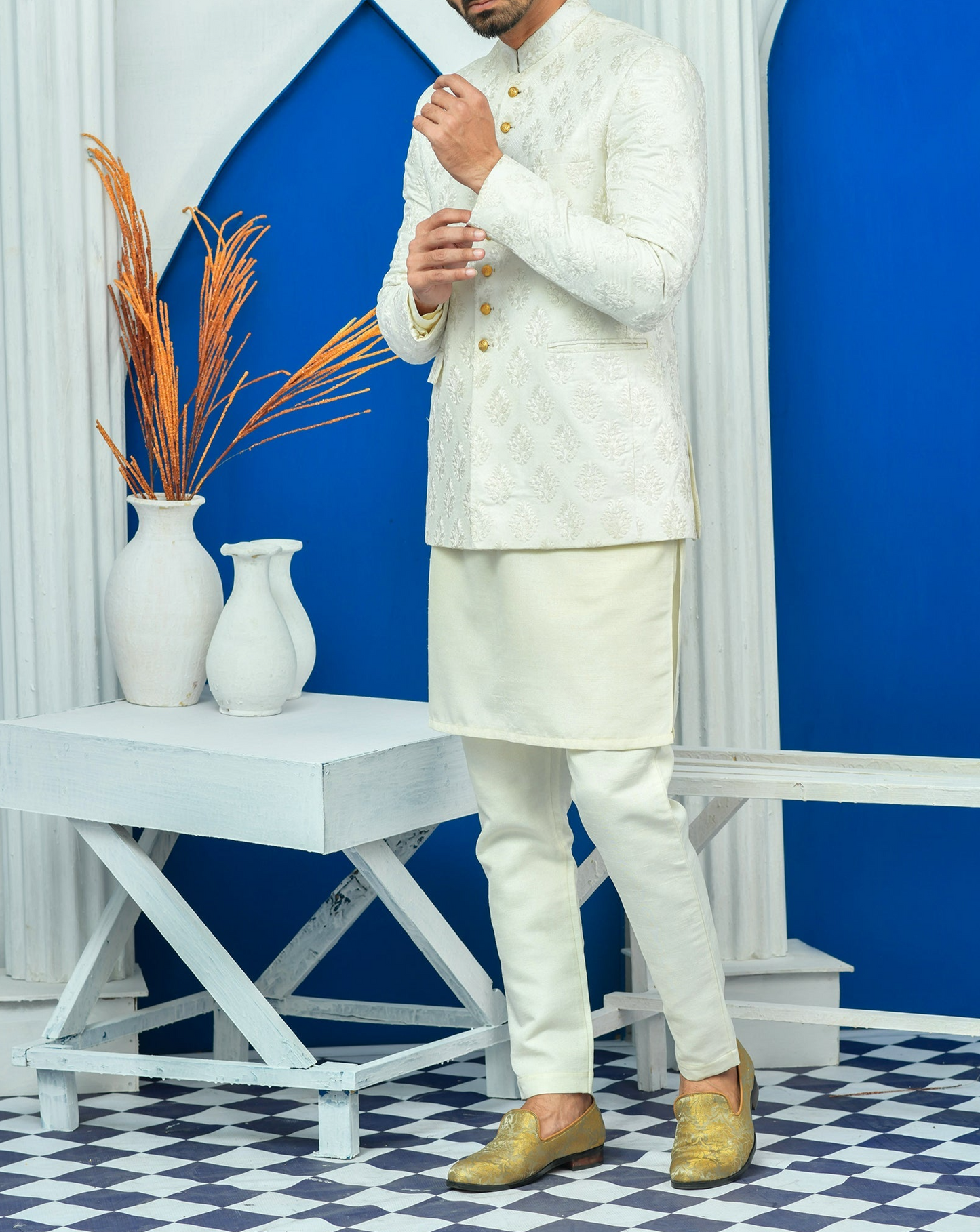 RSH 02 White Prince Coat For Men