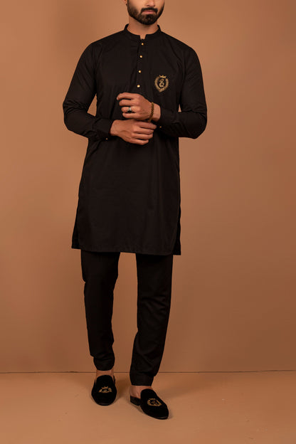 RSH Men's Black Kurta And Pajama