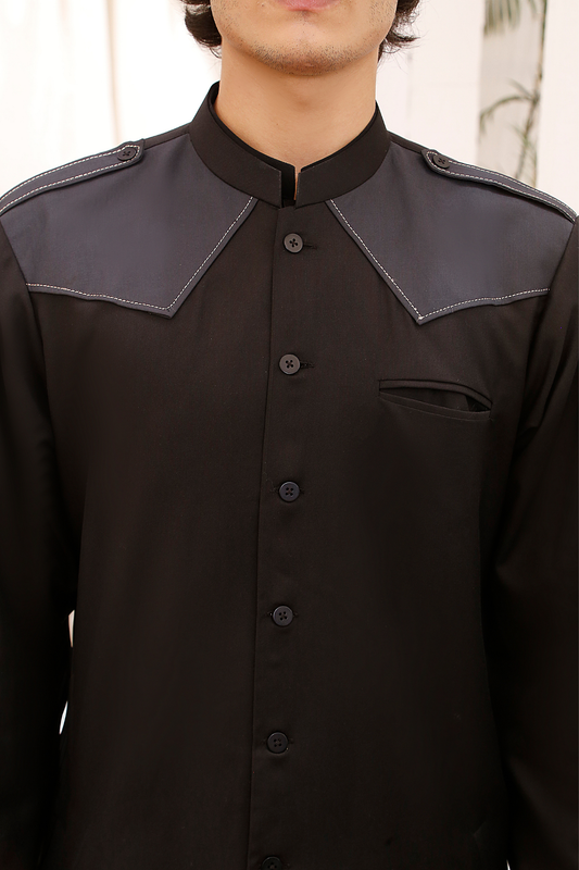Classic Black Cotton Jumani for Men