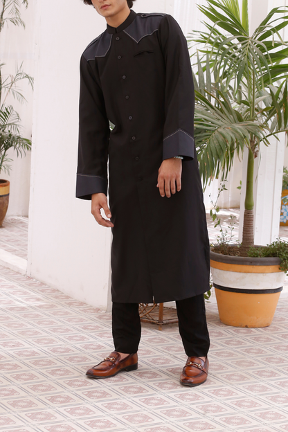 Classic Black Cotton Jumani for Men