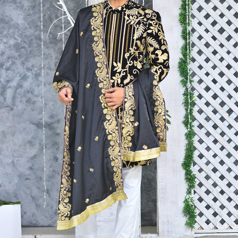 RSH SH-9 Black Velvet Sherwani