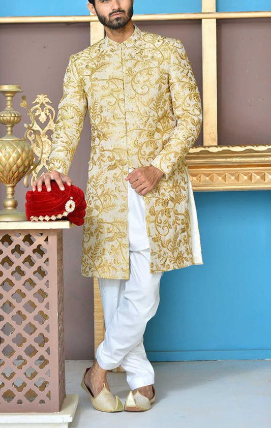 ER Sh-082 Gold Copper Sherwani FOr Groom