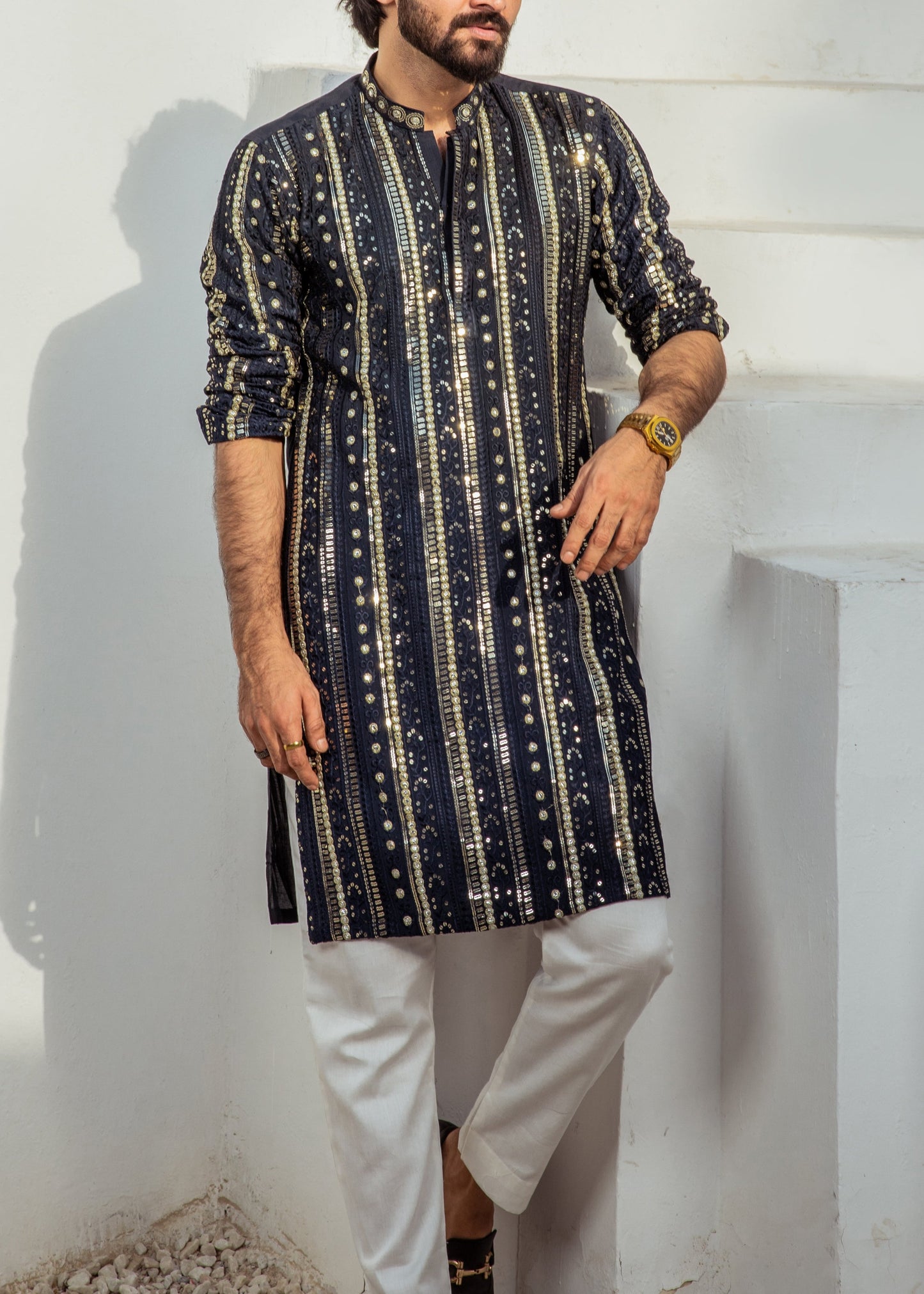 Navy Blue Kurta For Wedding