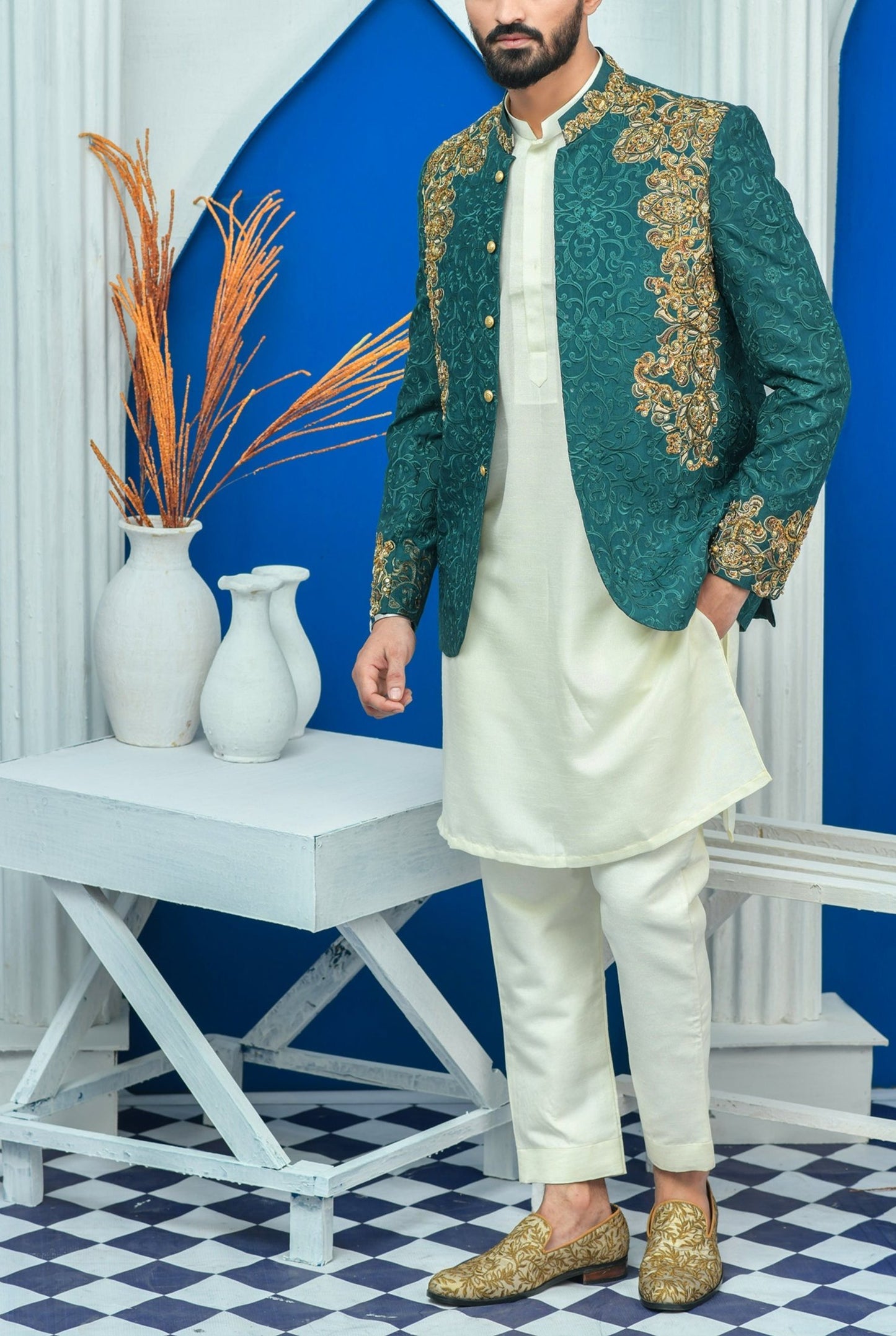 RSH 70 Hand Embroided Prince Coat For Wedding