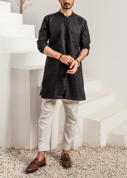 RSH Black Kurta Pyjama Style