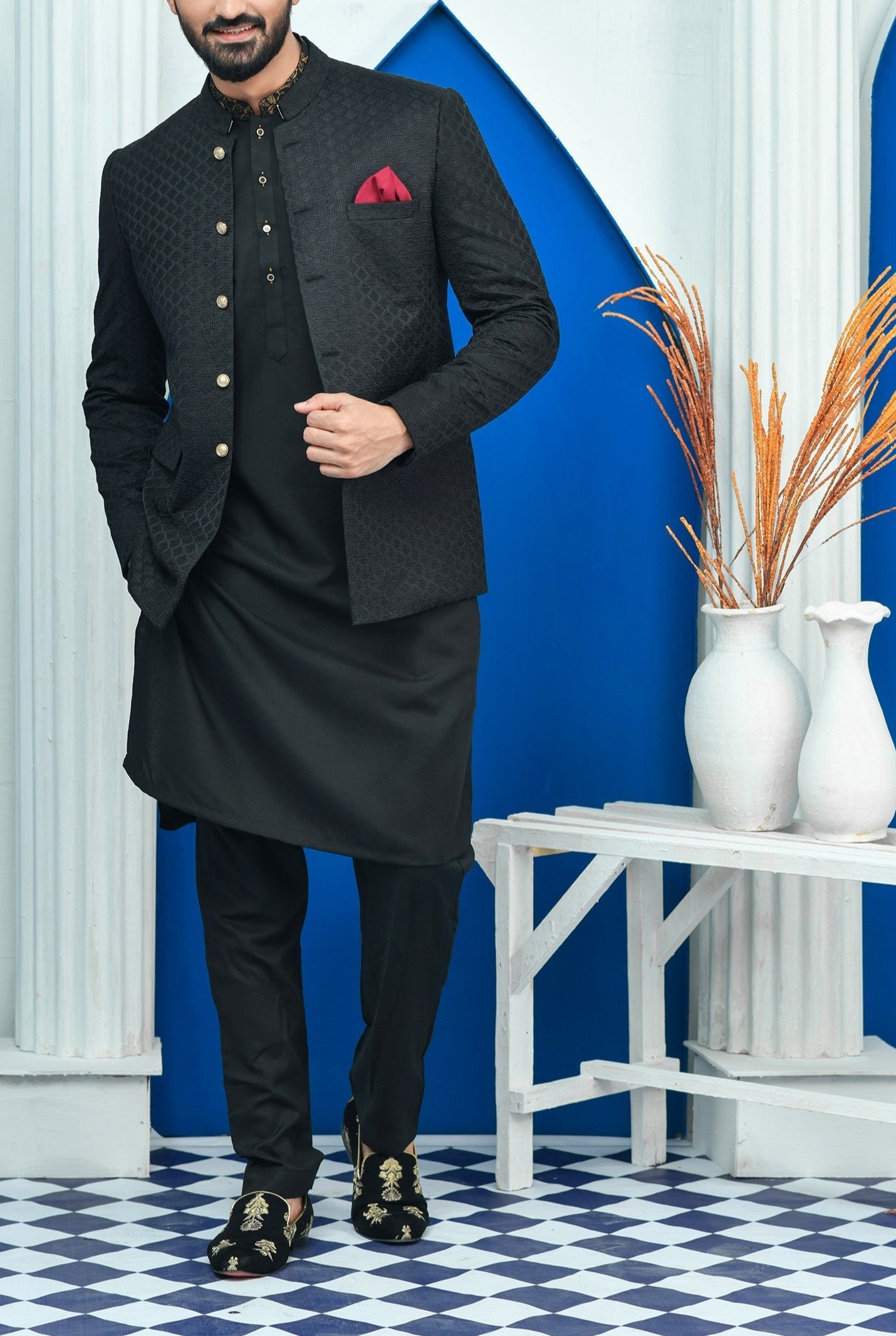 RSH 69 Black Prince Coat  For Man
