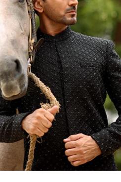 ER CP 4 Chicken Kari Couple Collection  Sherwani Kurta Front Open From Bottom with loop btto
