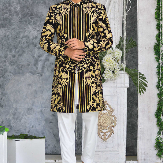 RSH SH-9 Black Velvet Sherwani