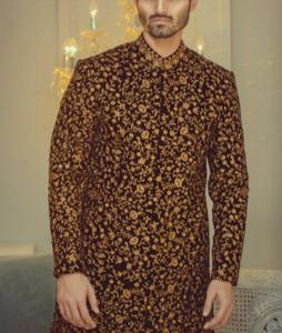 Groom Sans Pareil Velvet EMbroided Sherwani for Groom