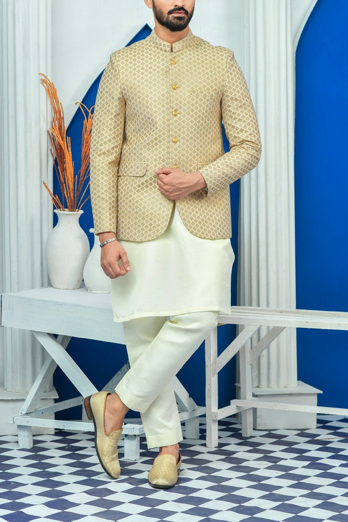 RSH 81 Beige Prince Coat For Man