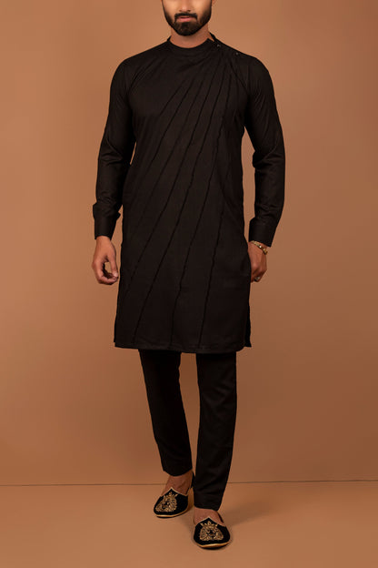 RSH Black Men's Kurta And Pajama