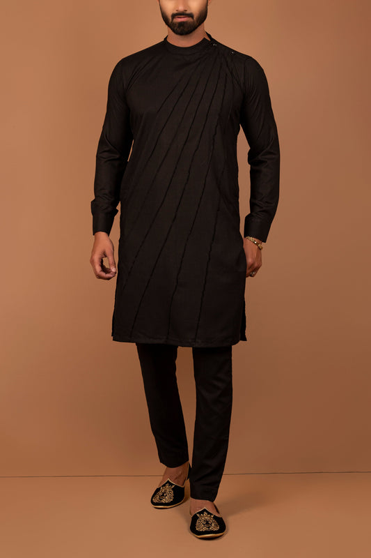 RSH Black Men's Kurta And Pajama