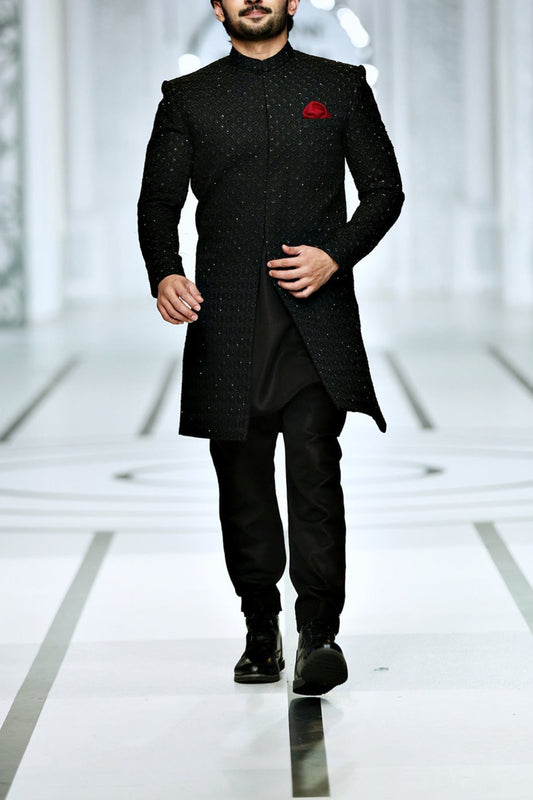sherwani in black