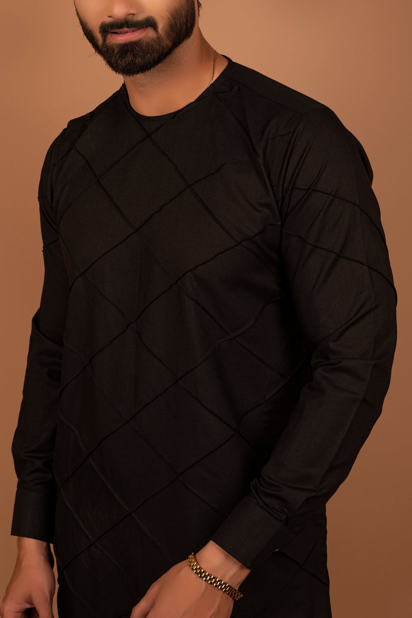 RSH Black Kurta And Pajama For Men