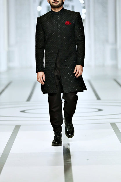 black groom sherwani