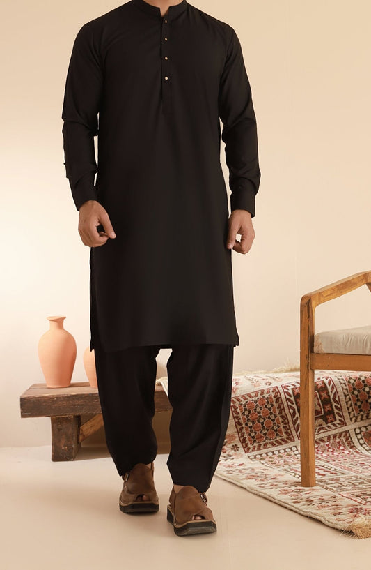 shalwar kameez men black	