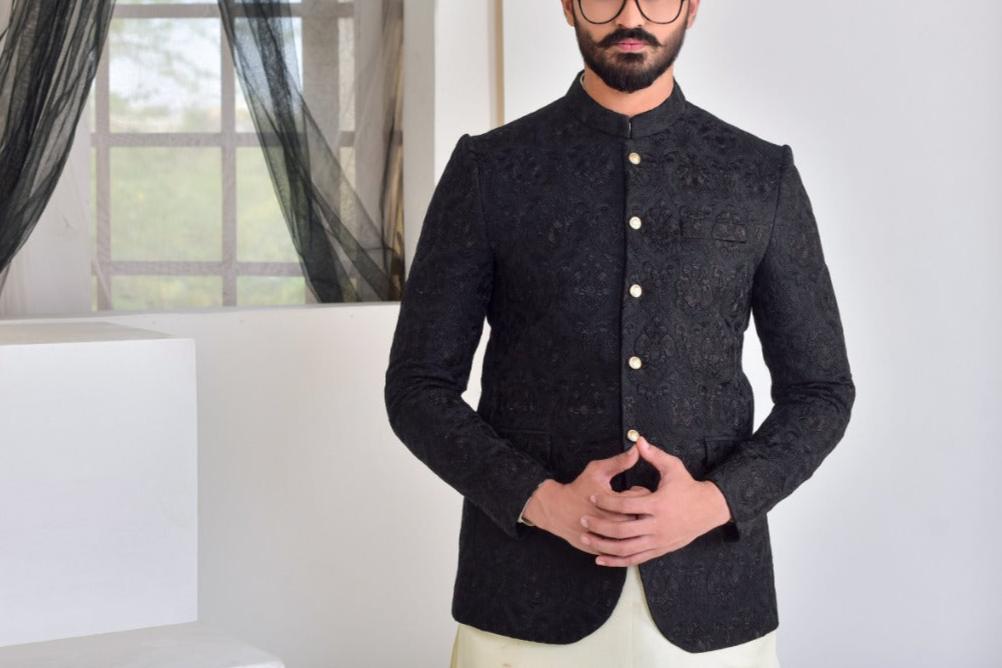 RSH 62 Black Embroidery Prince Coat