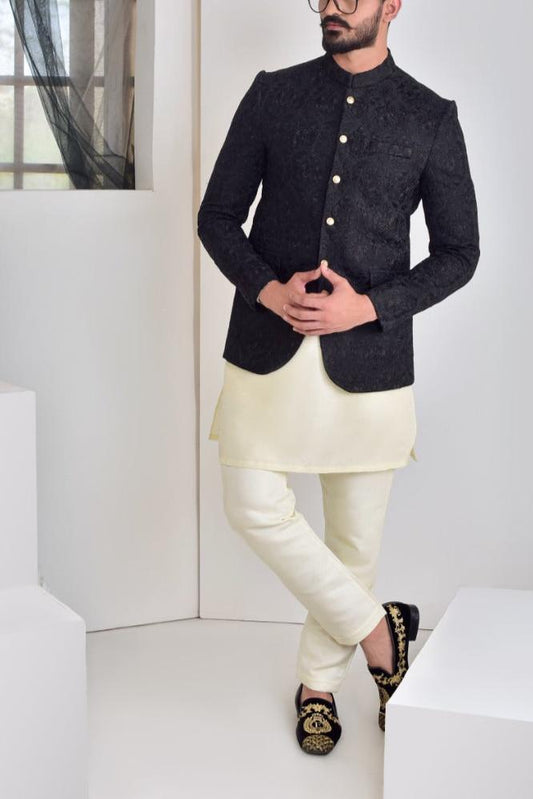 RSH 62 Black Embroidery Prince Coat
