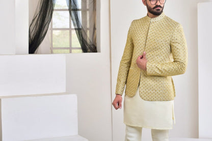 RSH 59 Golden Stone Work Prince Coat
