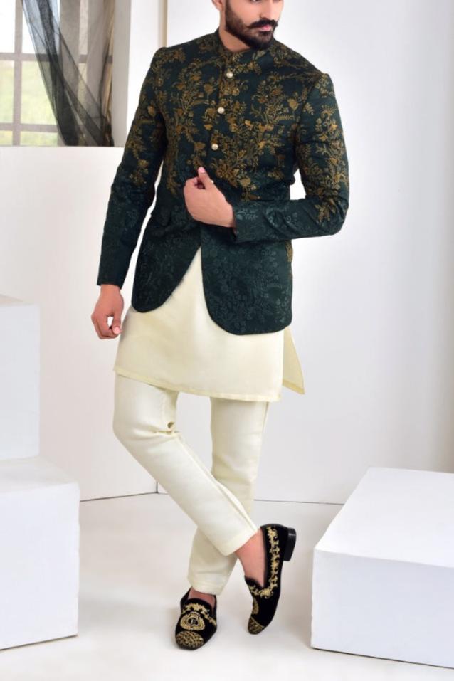 RSH 58 Green Prince Coat For Men