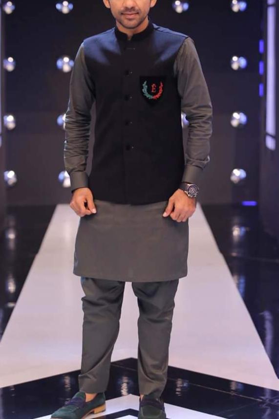 RSH Black Waist Coat For Men