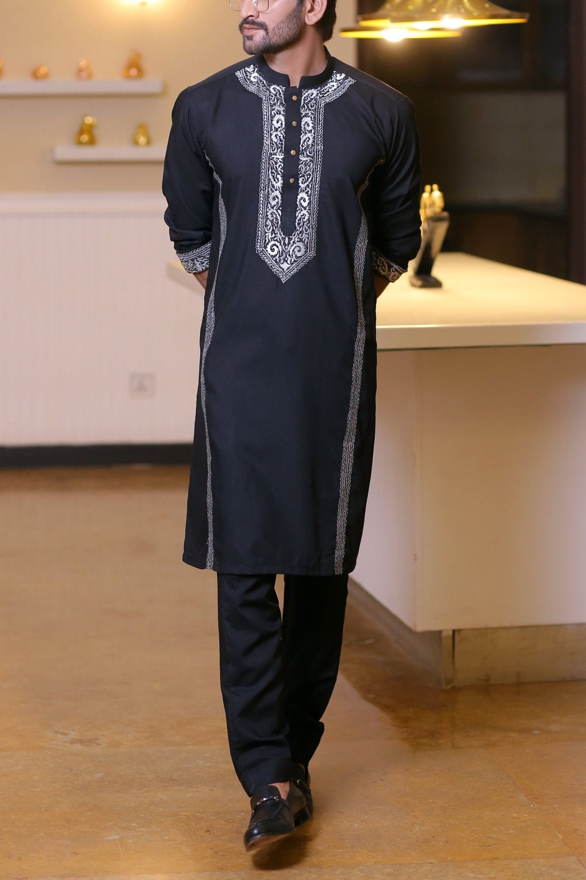 RSH Black Kurta Pyjama Design