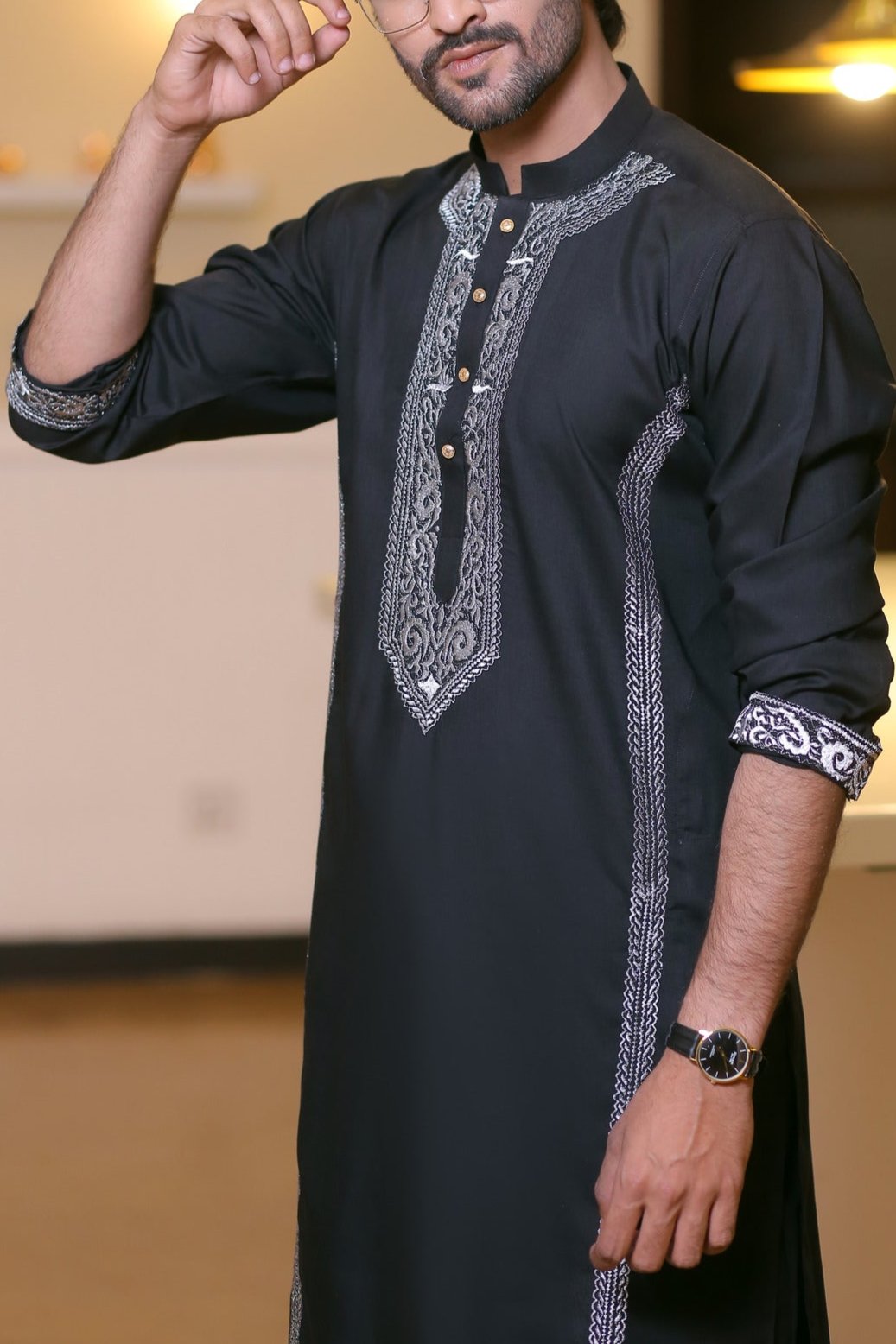 RSH Black Kurta Pyjama Design